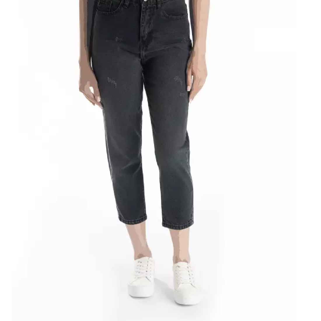 Main image of 女士高腰妈妈裤，日常时尚穿搭