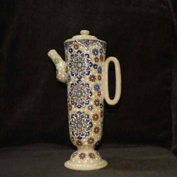 装饰陶瓷茶壶 奶油色掐丝珐琅设计