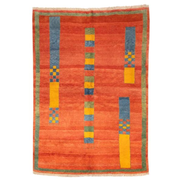 正宗波斯加贝手工羊毛地毯 手工编织于法尔斯 砖红色