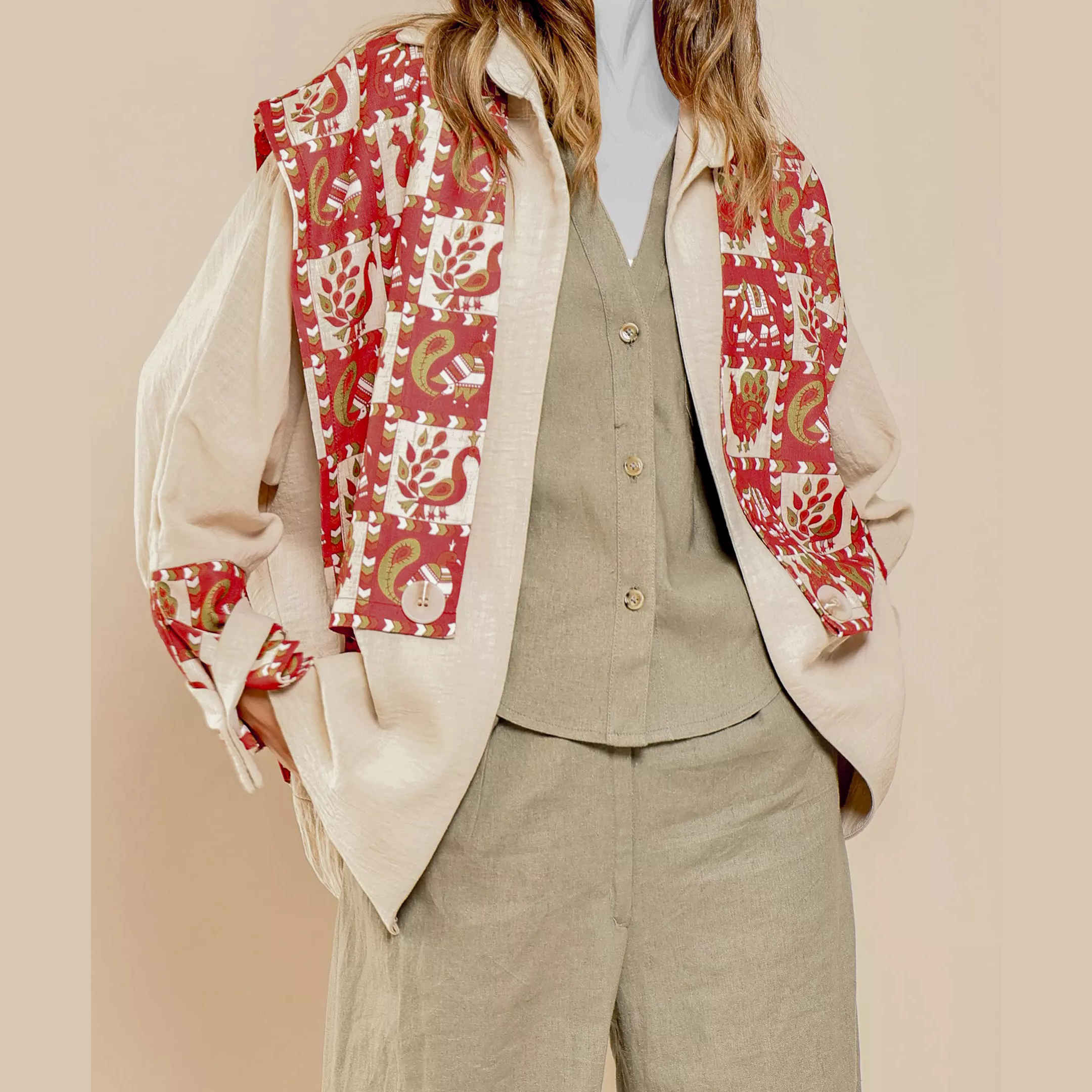 Main image of 波斯女式宽松棉质大衣