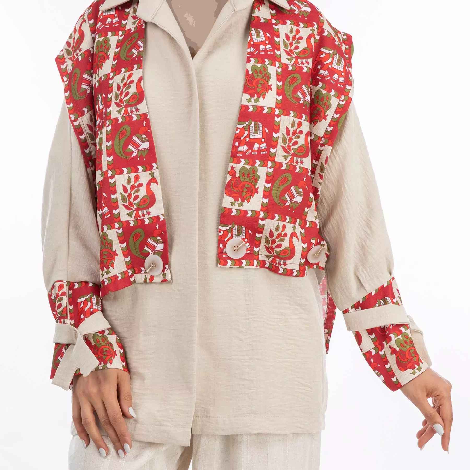 波斯女式宽松棉质大衣