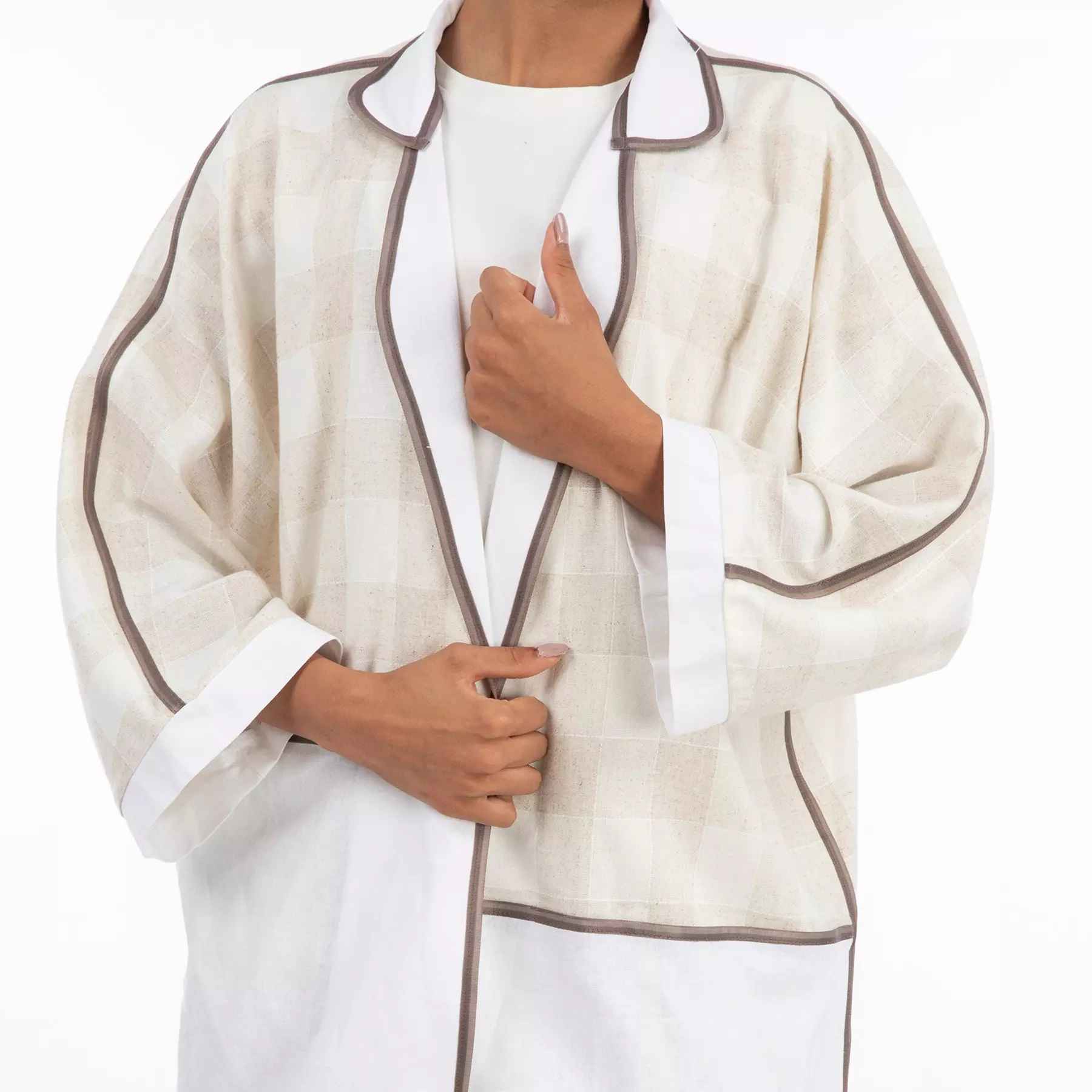 波斯女式宽松亚麻大衣