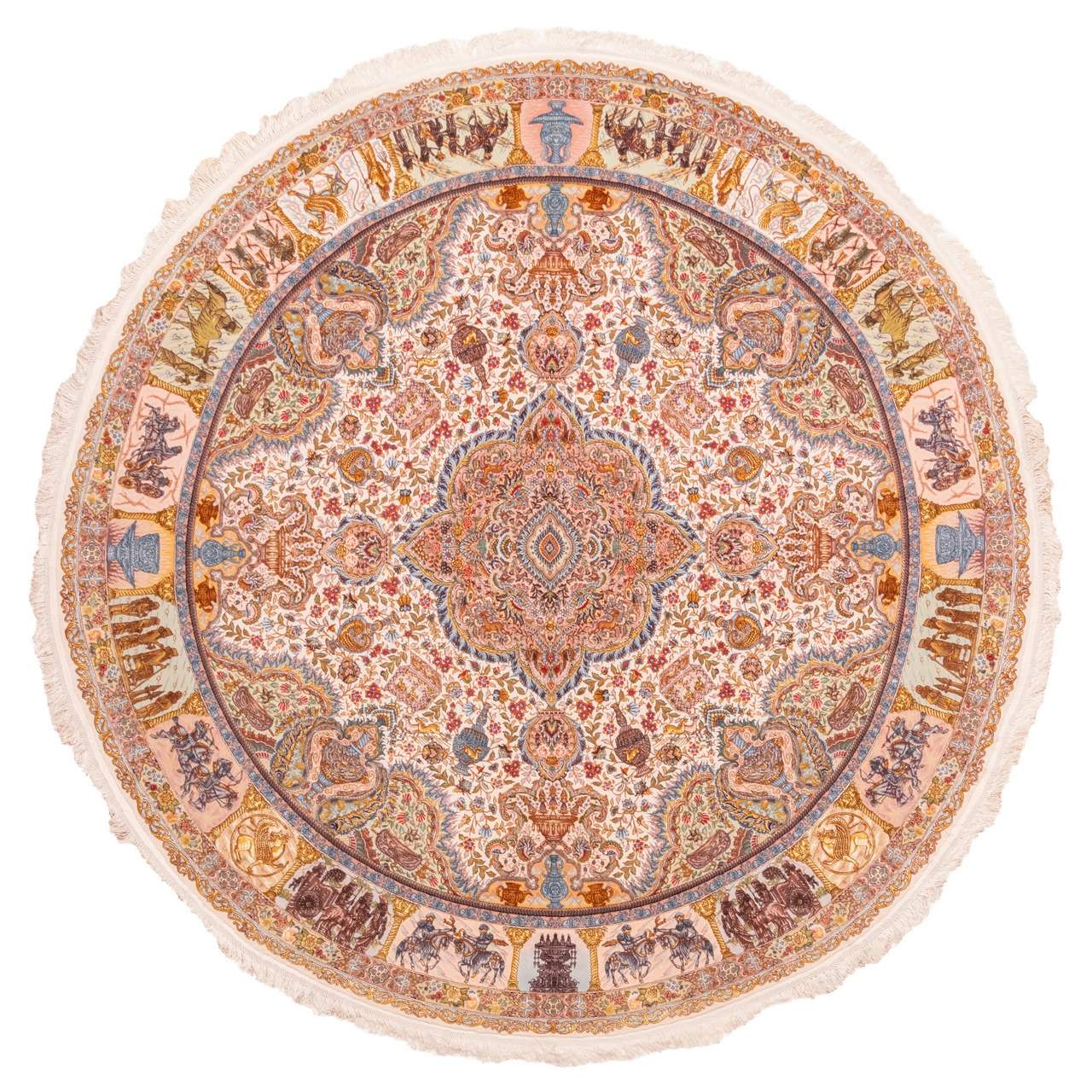 Main image of 波斯丝地毯，手工结制，产自大不里士 Lachak Toranj 奶油色