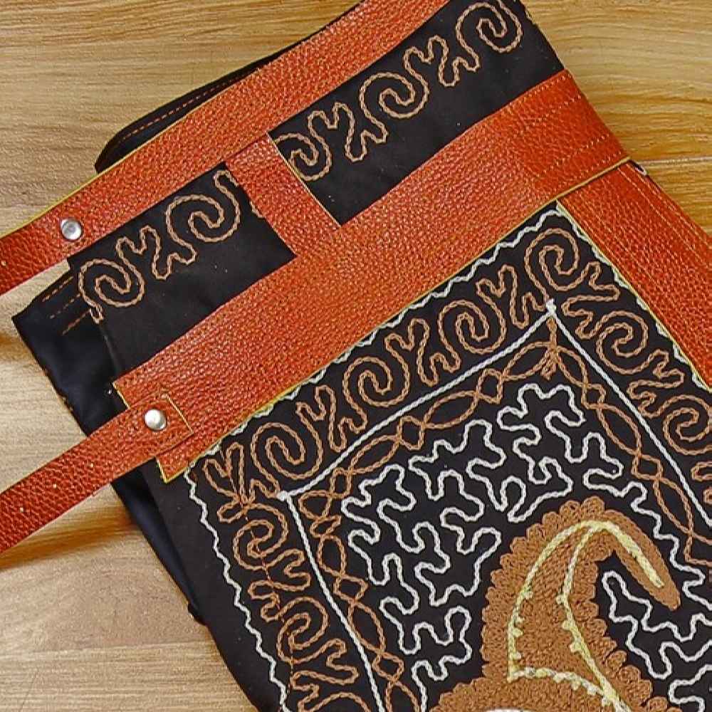 波斯传统“祖尔汗”运动七分裤 — 牛皮拼接