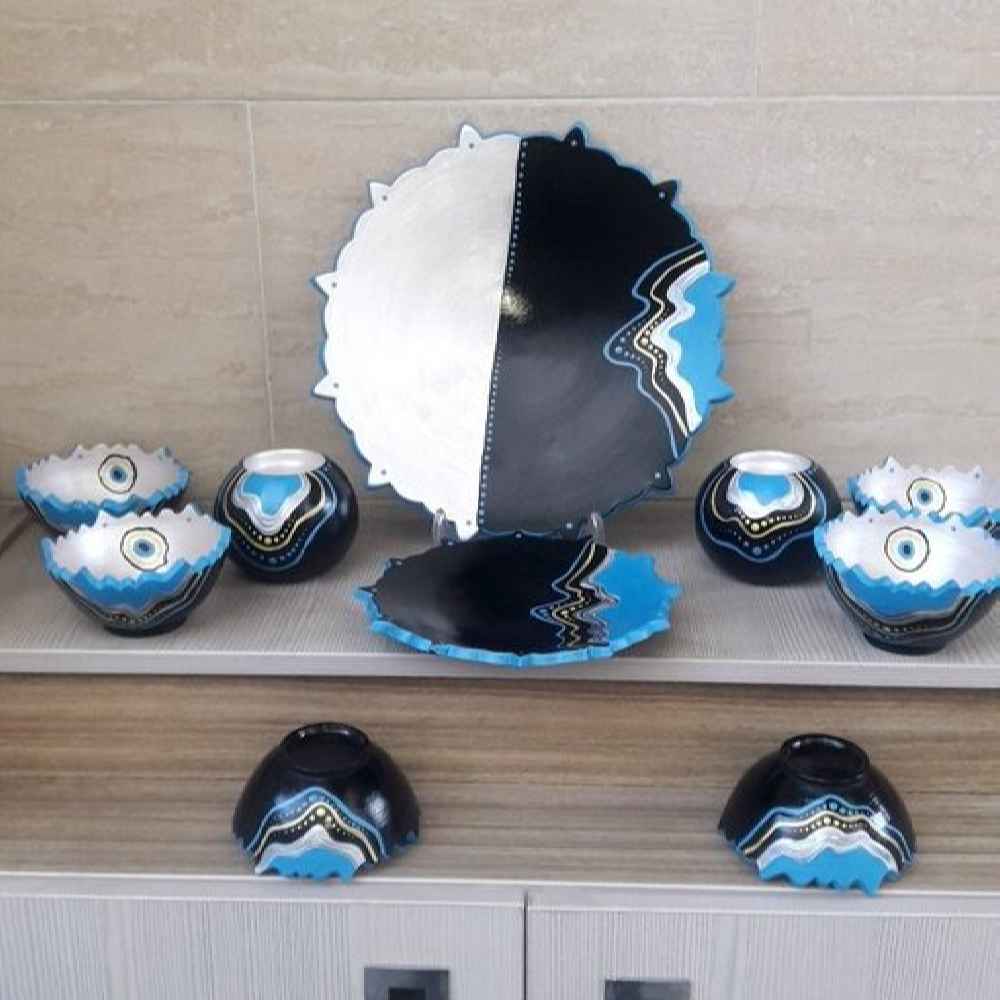 Main image of 陶器哈夫特·辛套装——带邪眼图案，适合诺鲁兹