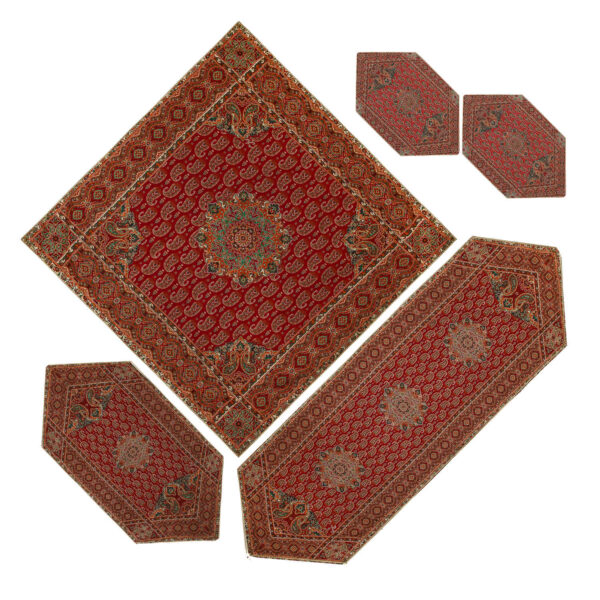 雅兹德 Termeh 桌布 5 件套 – 奢华花卉图案 Ghp 款