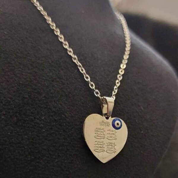 伊斯兰项链 4 Qul Surah书法 钢质吊牌