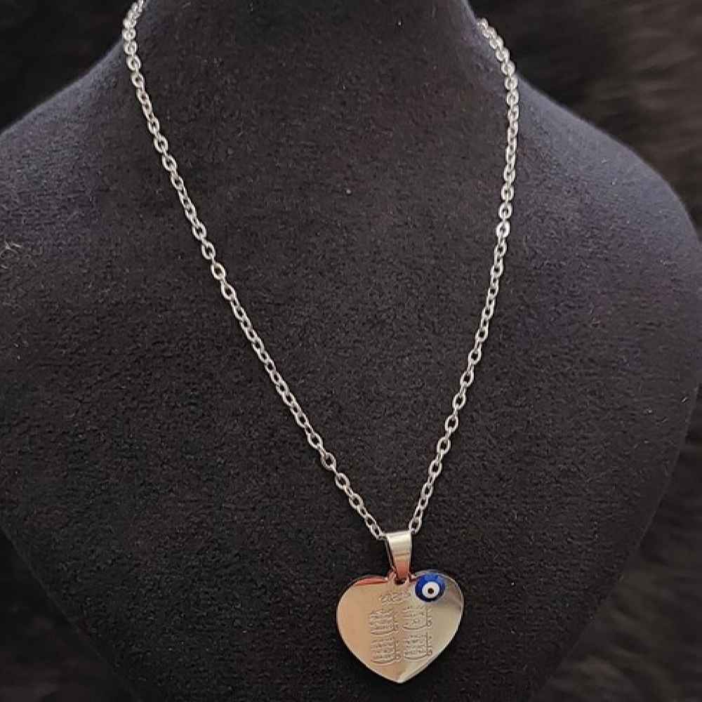 伊斯兰项链 4 Qul Surah书法 钢质吊牌