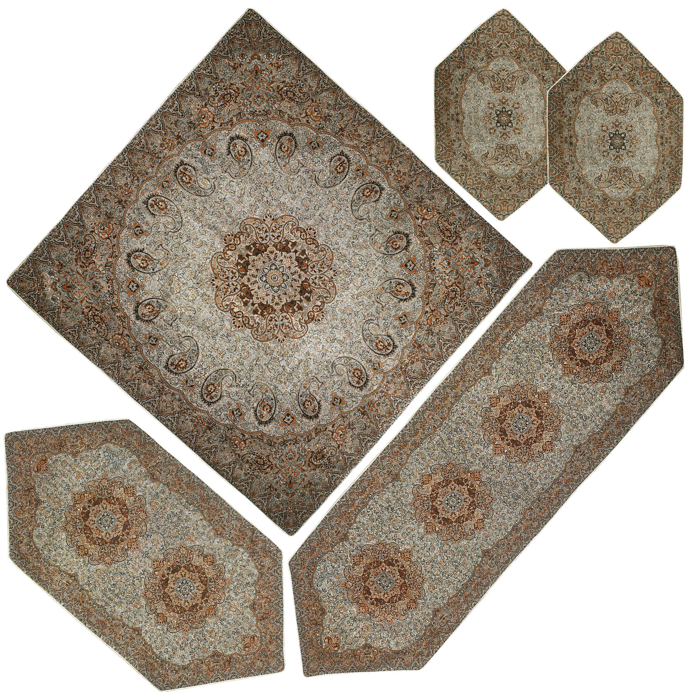 Main image of 5件套 Termeh 桌布 – 豪华波斯佩斯利花纹 Mahini 款