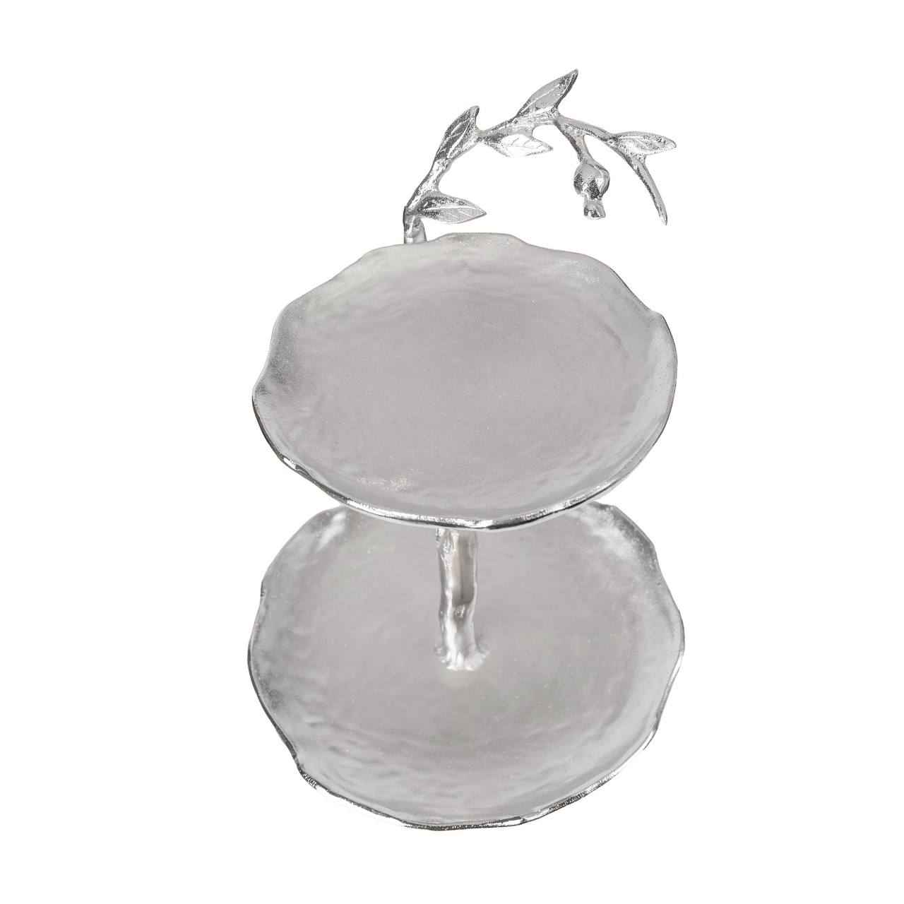 不锈钢双层小吃与甜点架