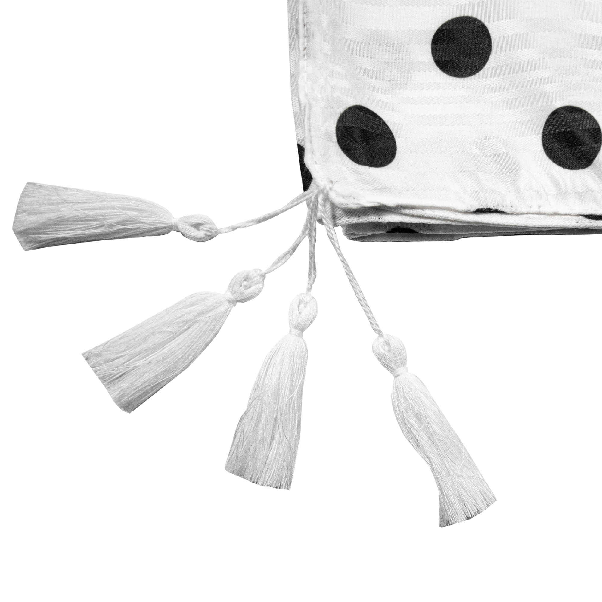 女士披肩 – 圆点印花设计，带流苏