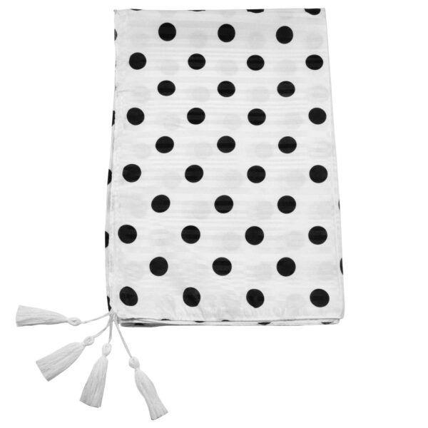 女士披肩 – 圆点印花设计，带流苏