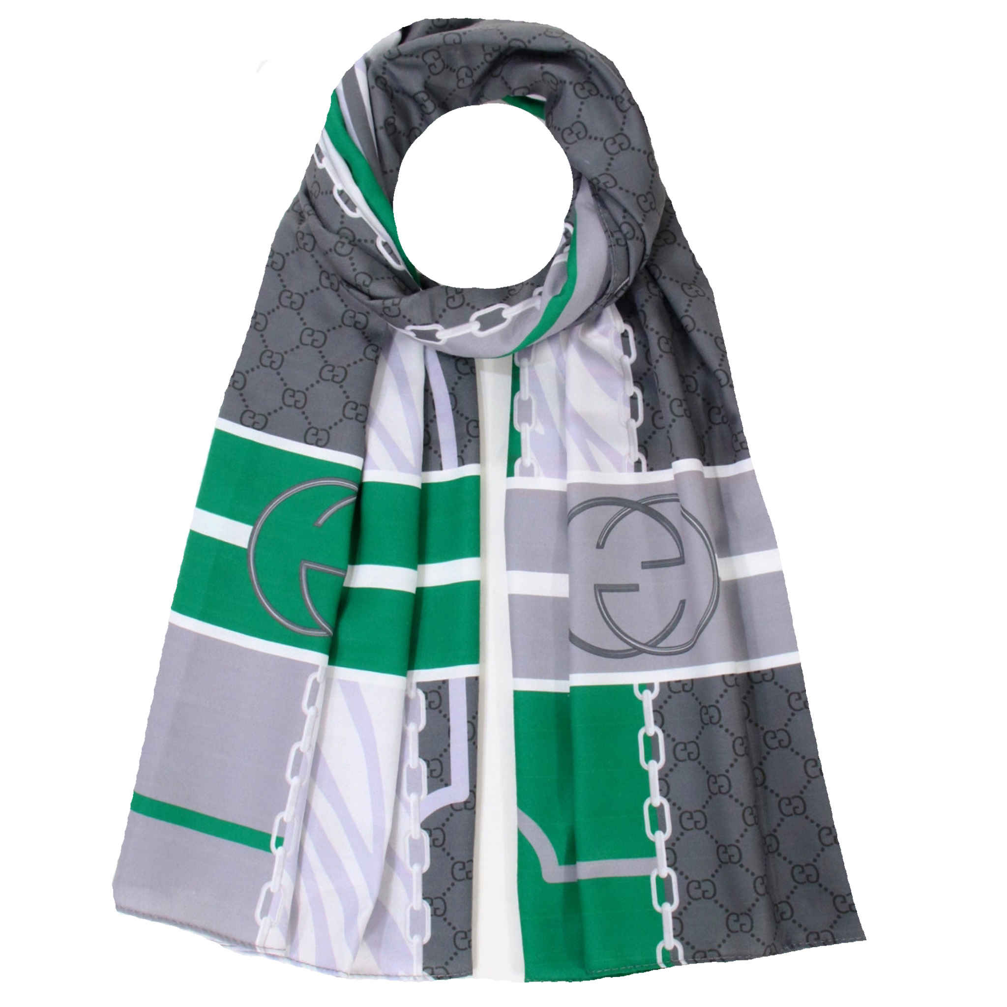 Main image of 女士印花披肩 – 艺术感轻盈，Gucci GG 提花款