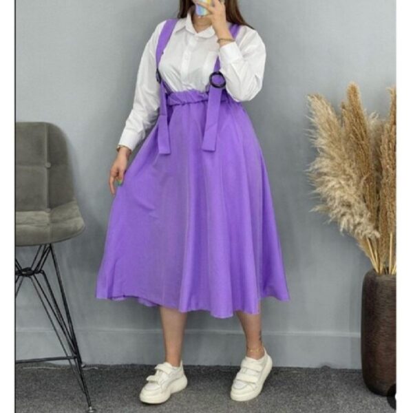 女士背带裙——紫色超细纤维