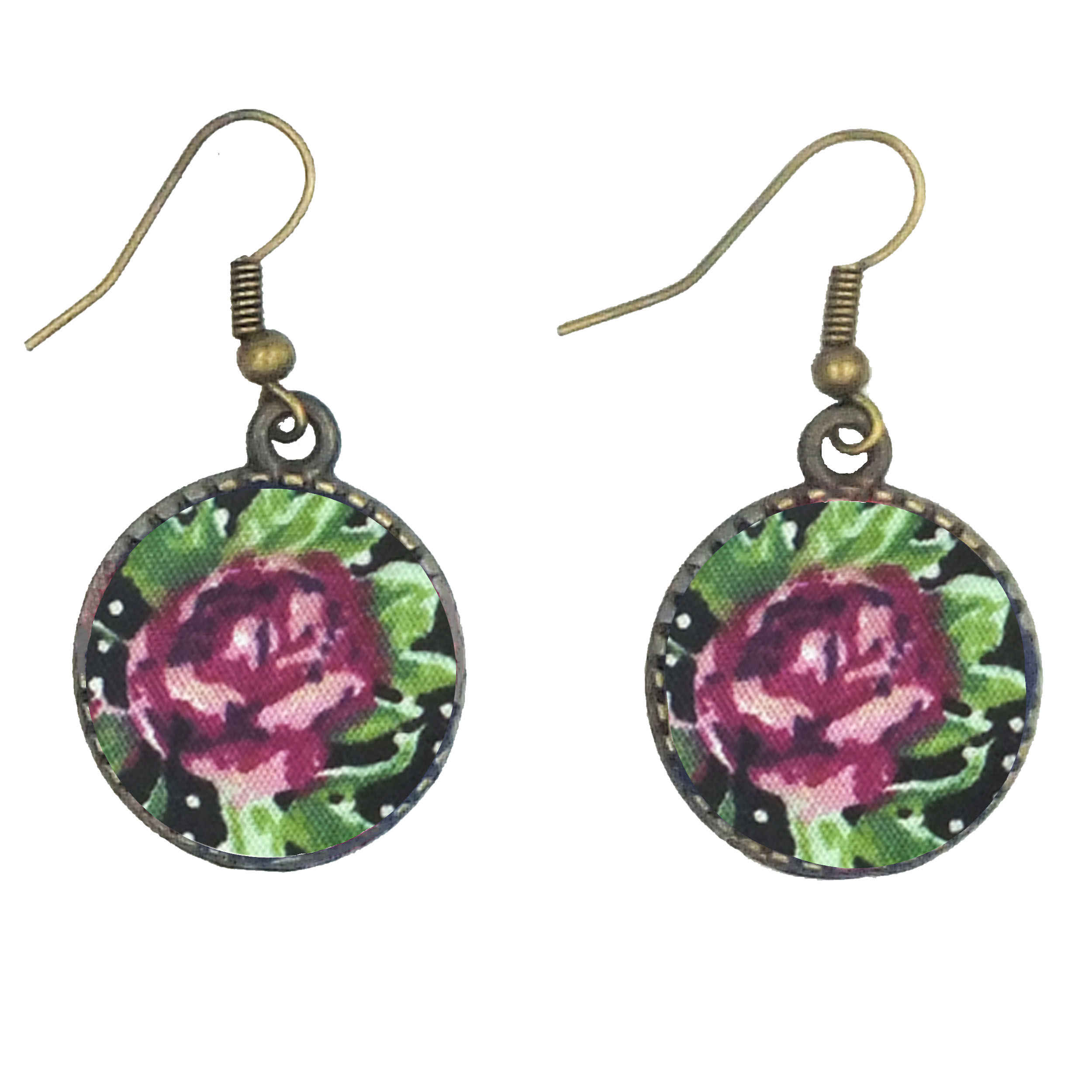 女士扭纹交叉发带与耳环套装 – 花卉波点款