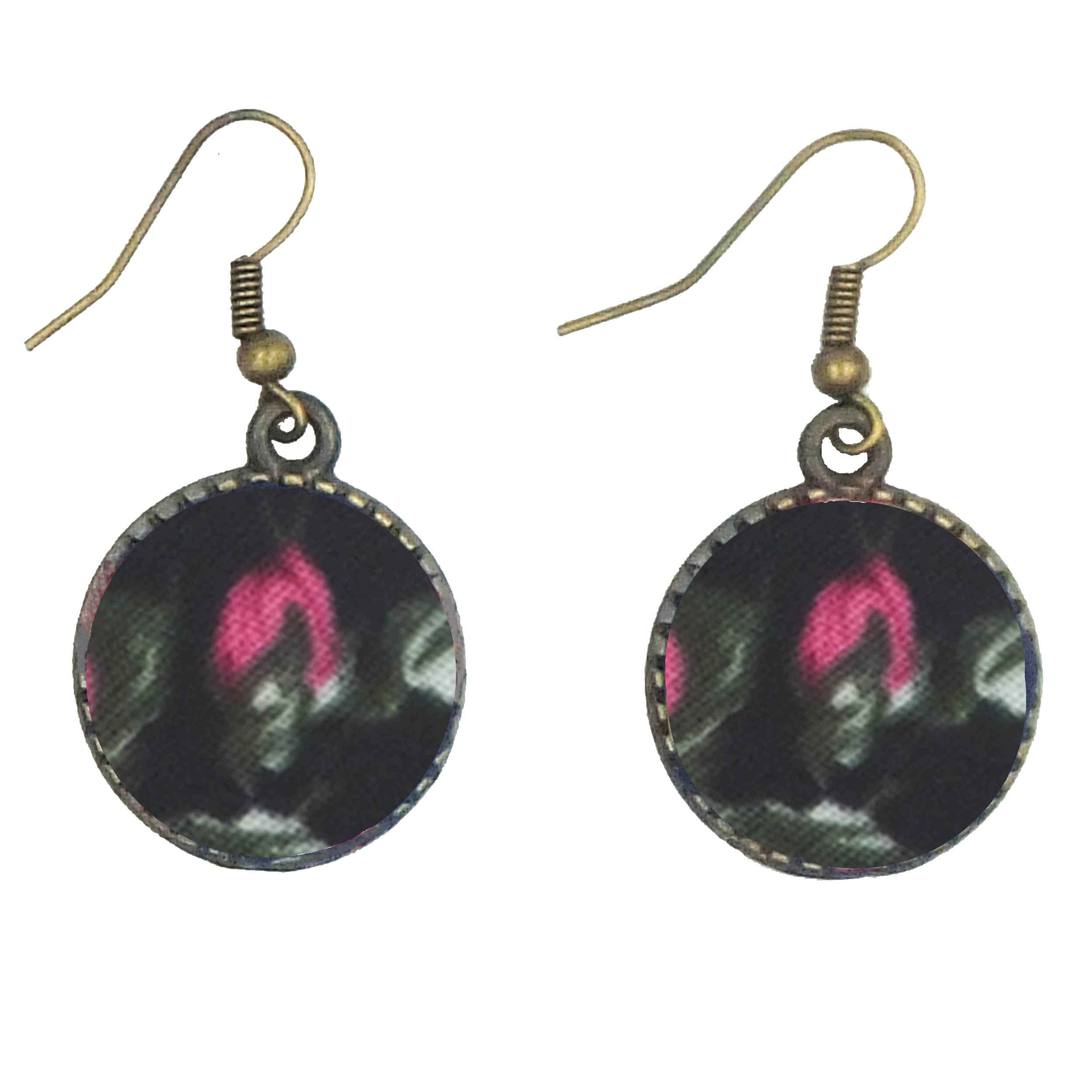 女士扭纹交叉发带与耳环套装 – 粉黑双色款