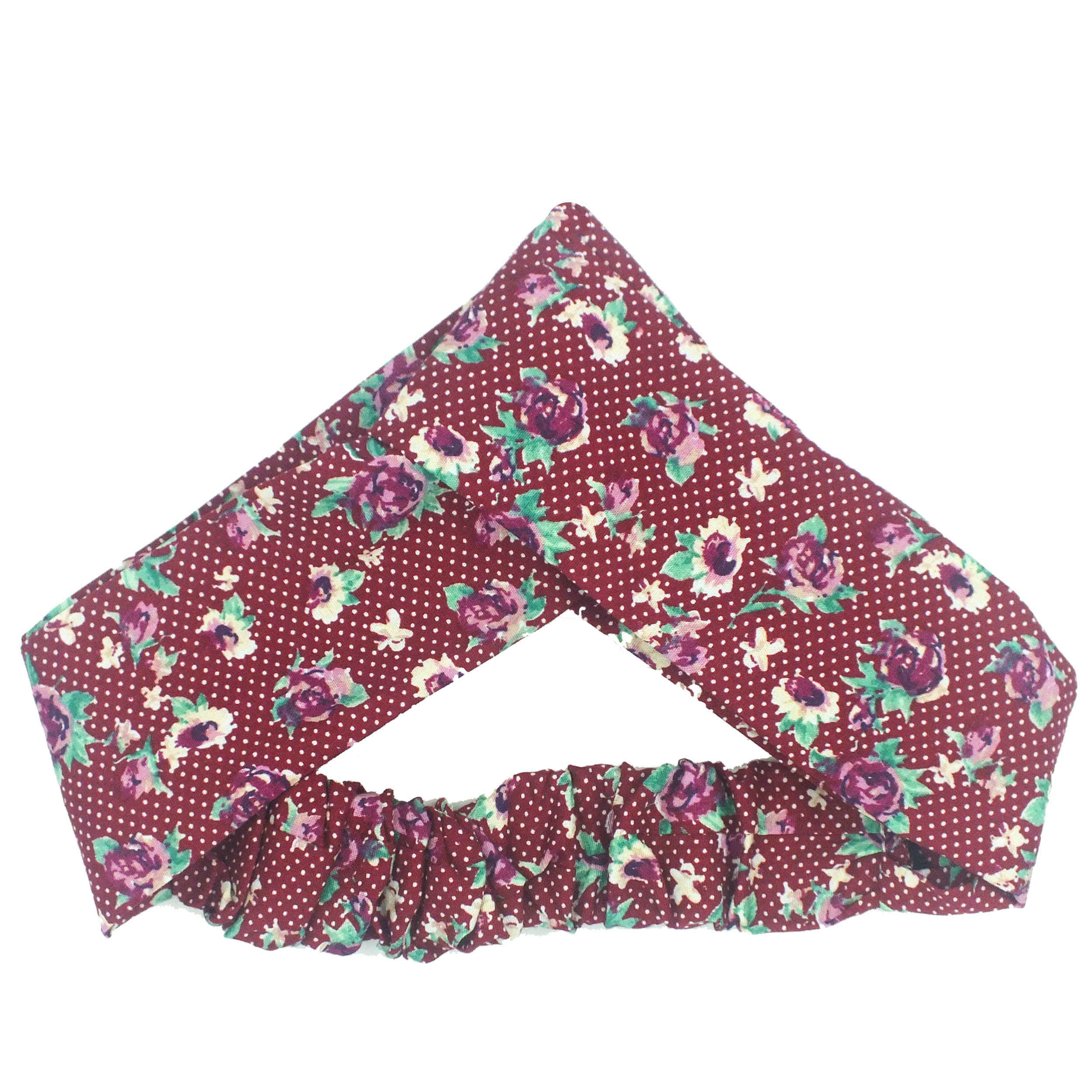 女士扭纹交叉发带与耳环套装 – 红色波点款