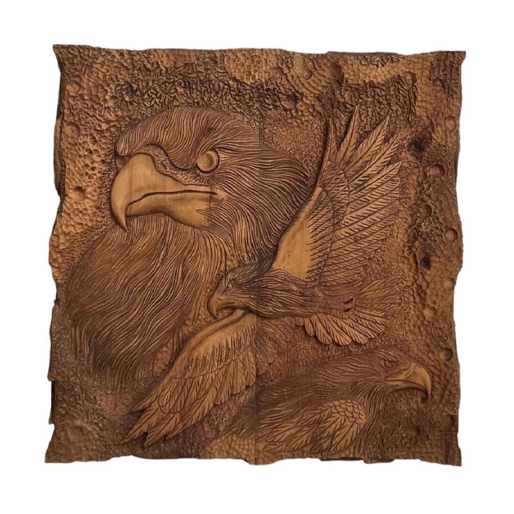 Main image of 木雕西洋双陆棋盘——雄鹰图案手工制作