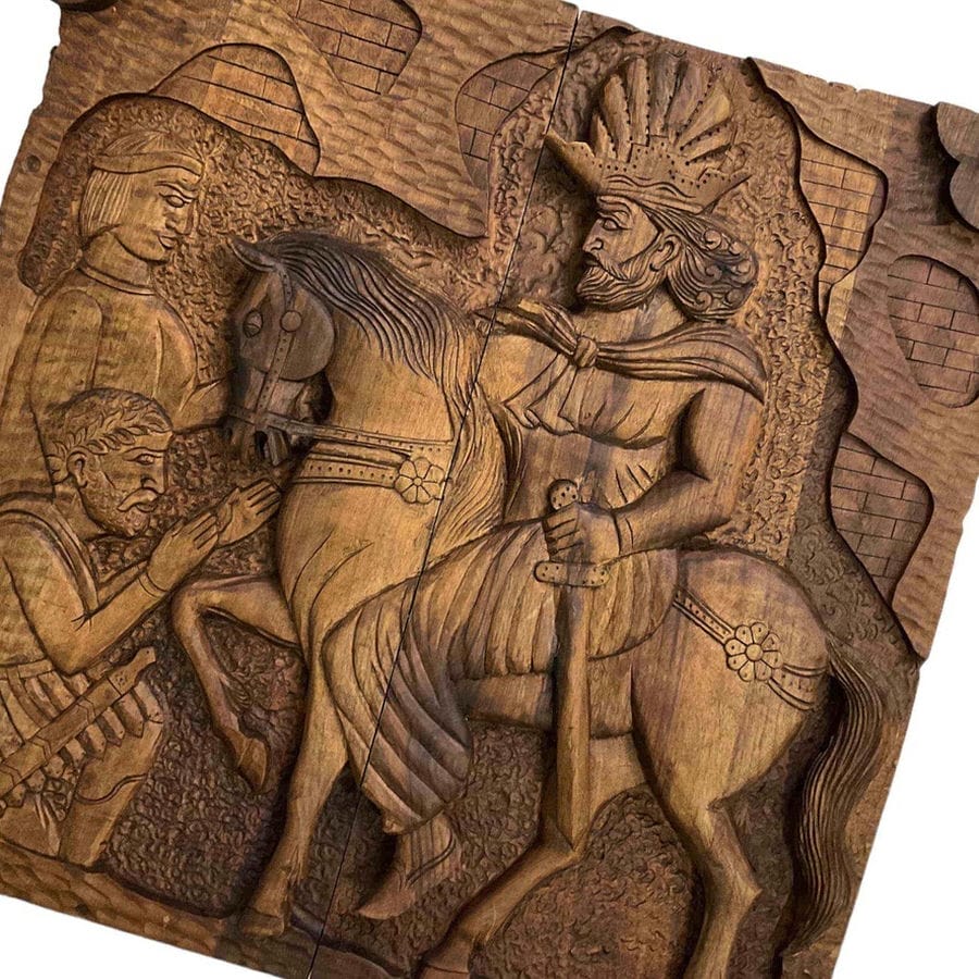 木雕西洋双陆棋盘——波斯文化遗产 沙普尔三世(Shapur III)主题手工制作