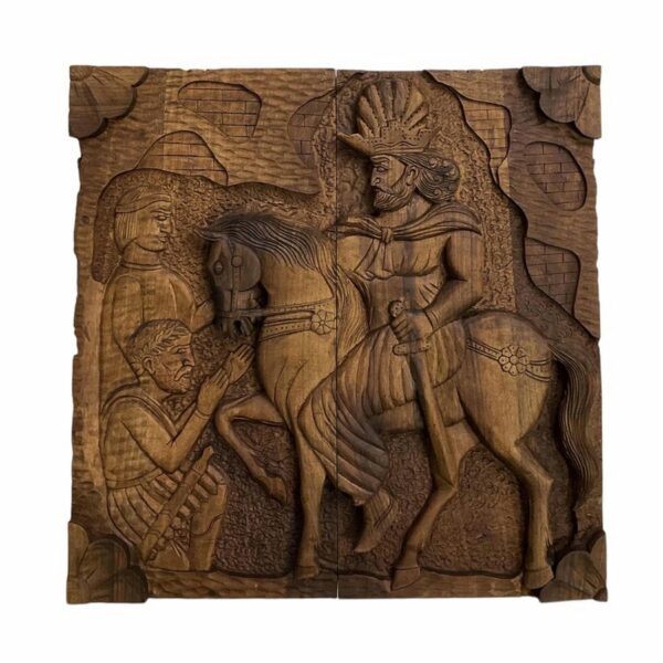 木雕西洋双陆棋盘——波斯文化遗产 沙普尔三世（Shapur III）主题手工制作