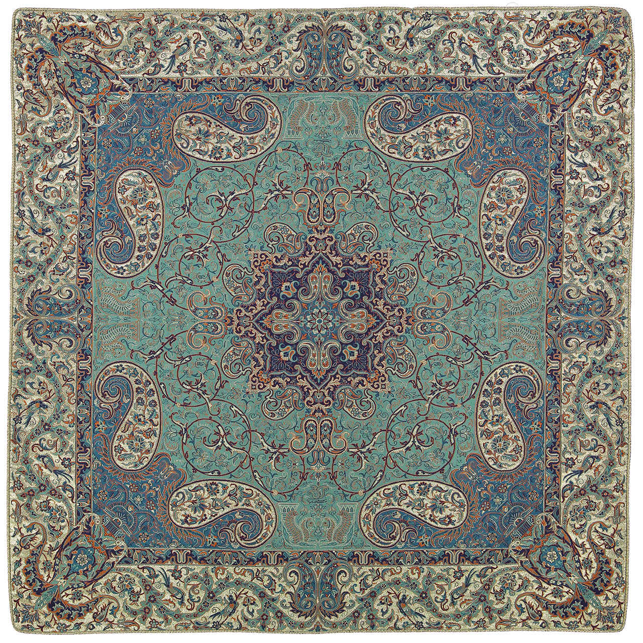 Main image of 雅兹德 Termeh 桌布 – 奢华波斯佩斯利图案，Pardis 款