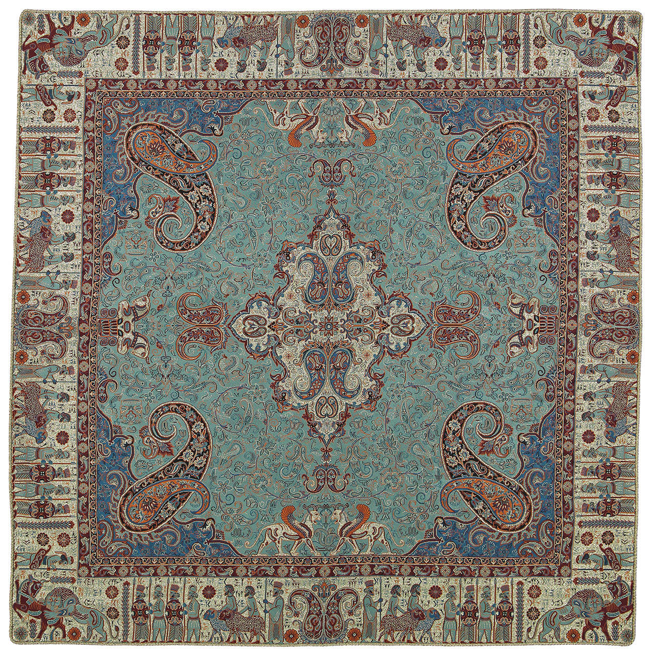 Main image of 雅兹德 Termeh 桌布 – 奢华波斯佩斯利图案，Pars 款