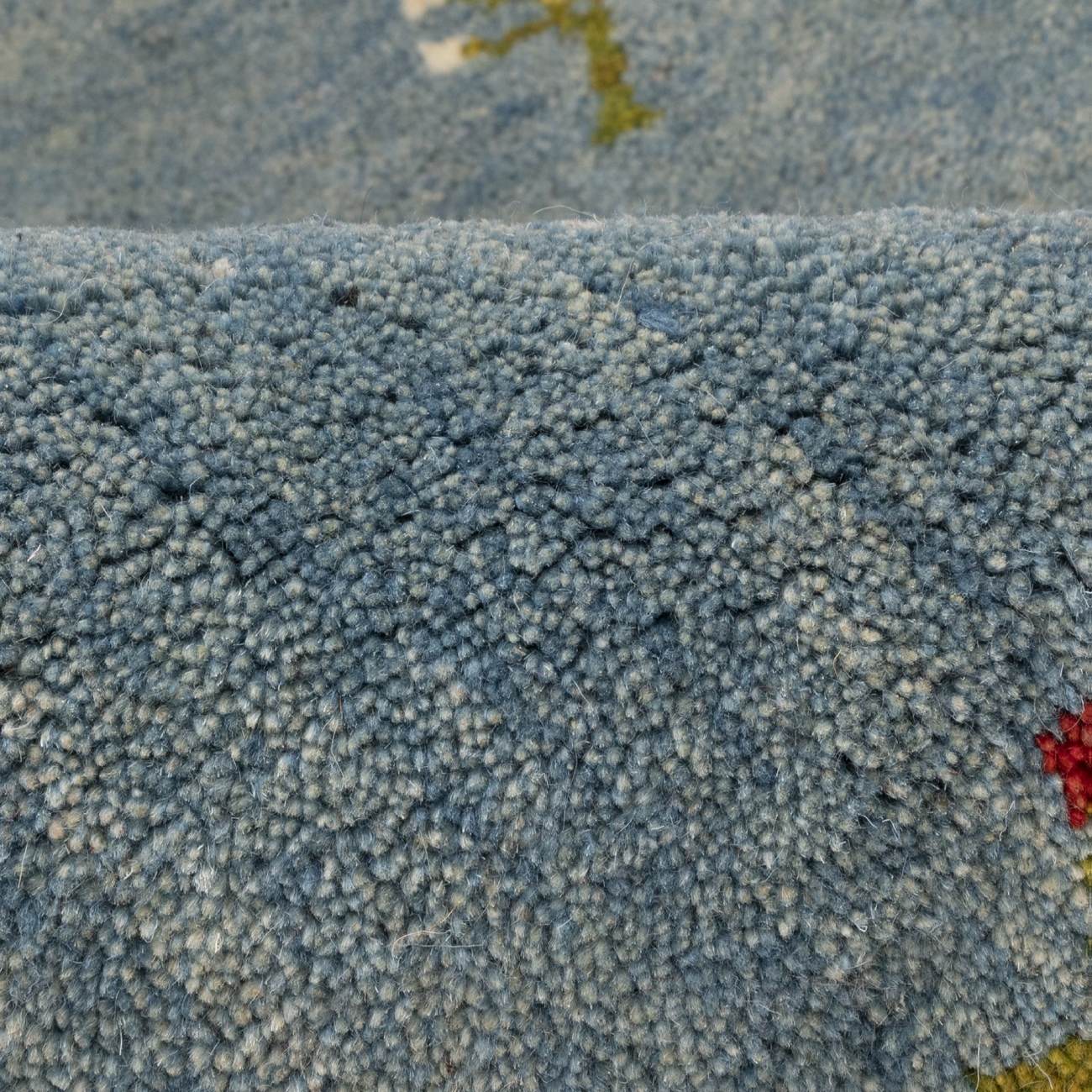 正宗波斯加贝地毯 羊毛 手工编织于法尔斯 蓝色