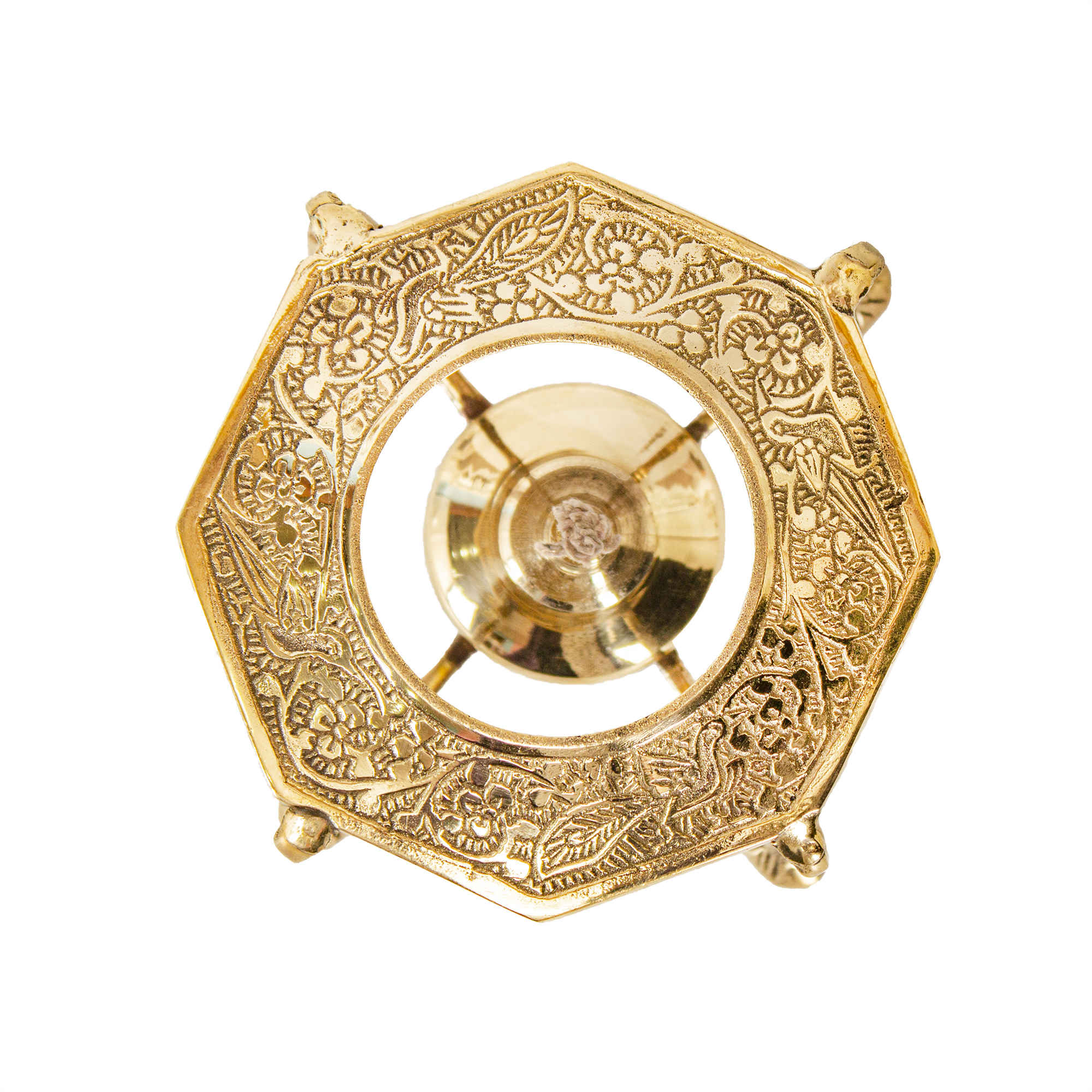 黄铜茶壶 带保温底座 手工雕刻豪华设计