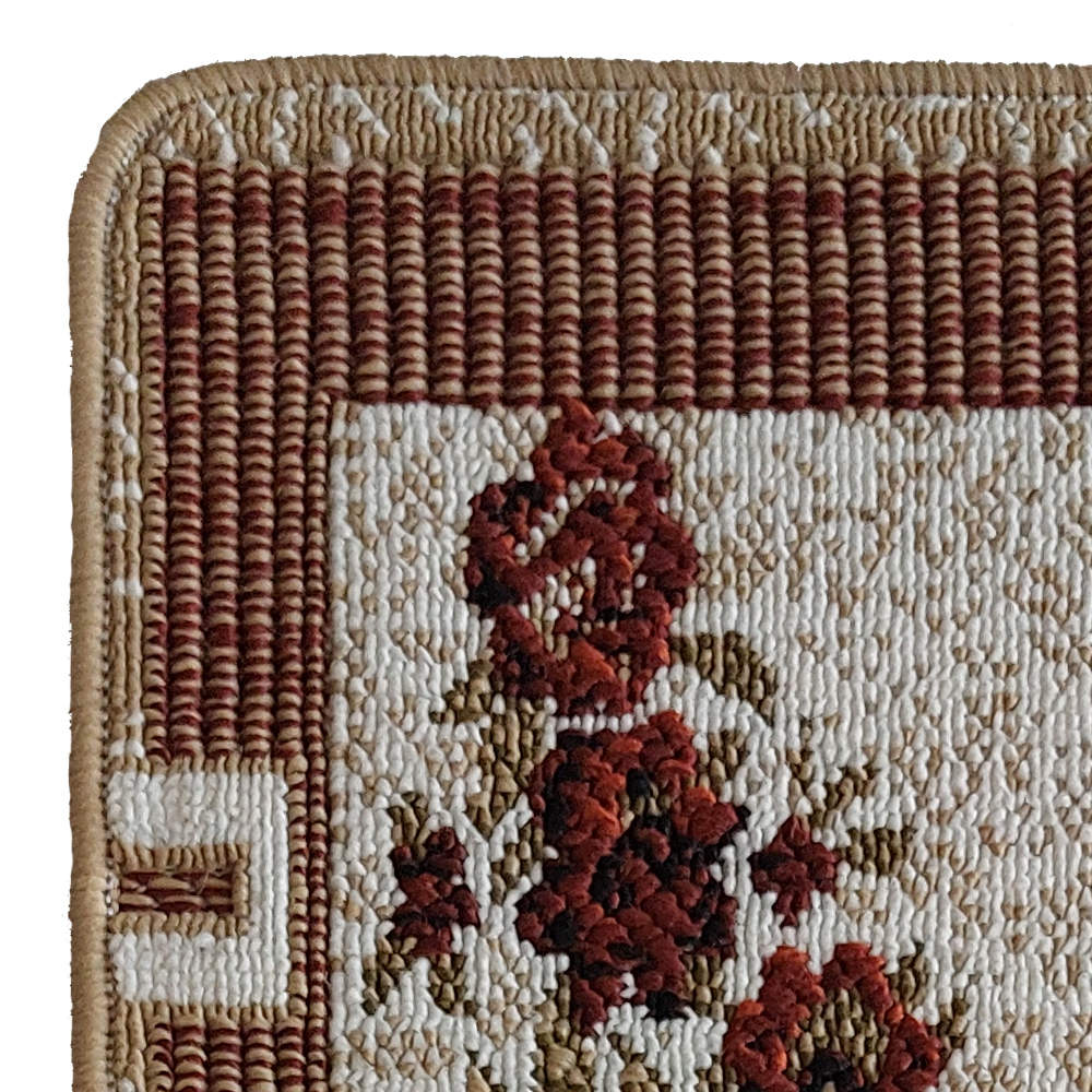 室内楼梯地毯踏步 – 波斯花卉设计，防滑