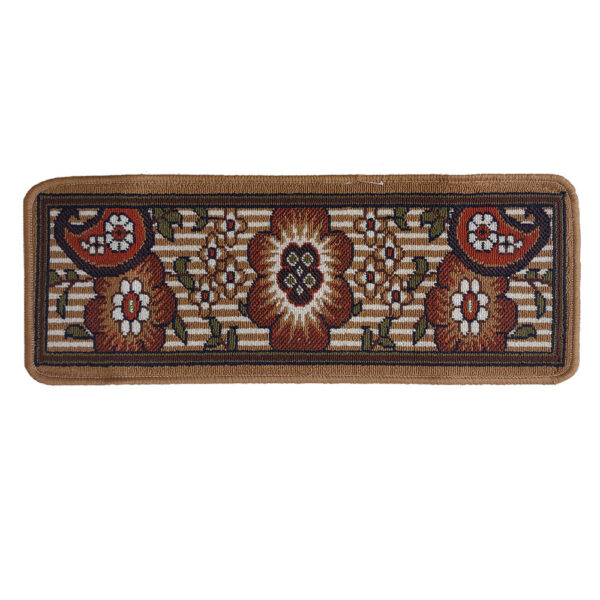 室内楼梯地毯踏步 – 波斯风格花卉设计，防滑