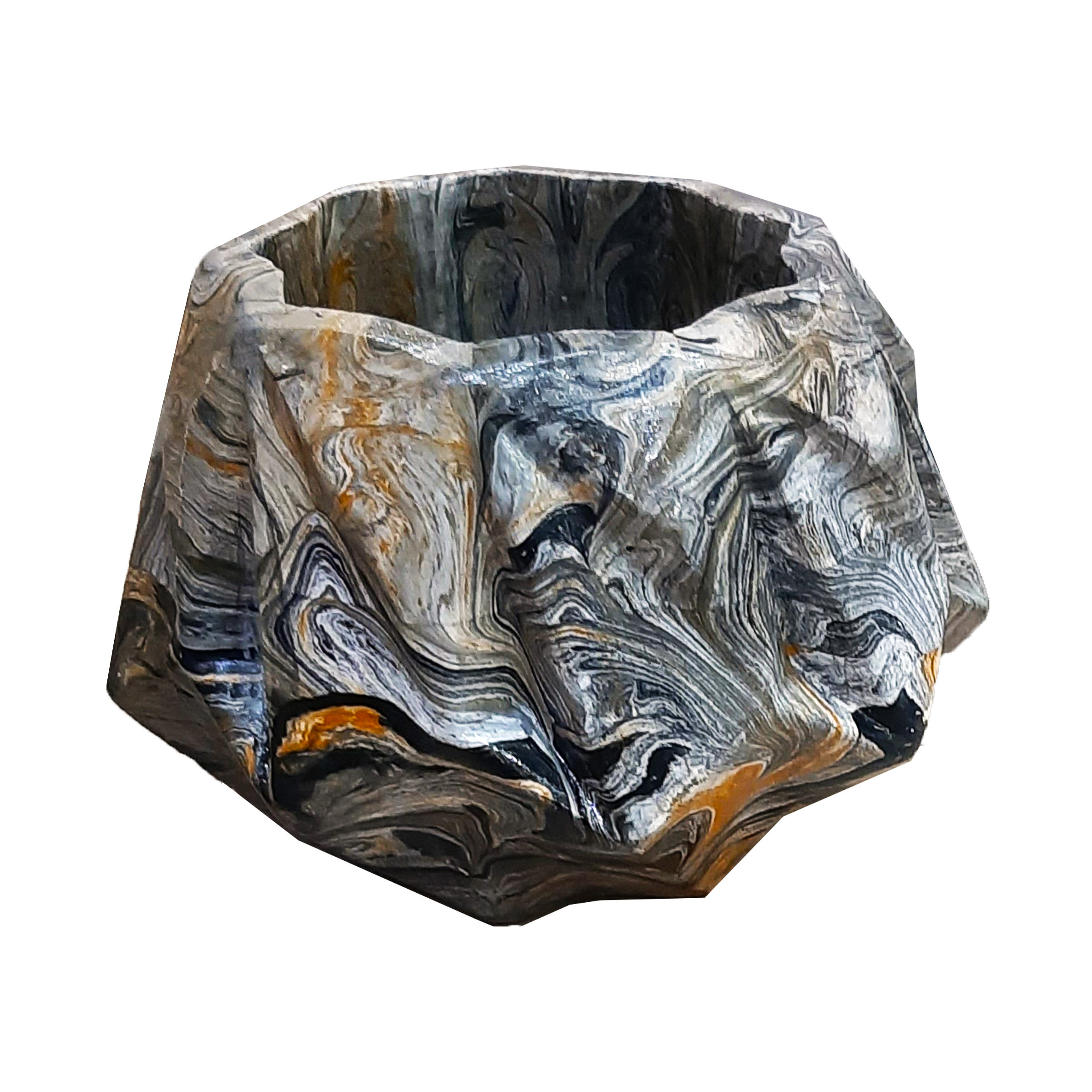 Main image of 混凝土花瓶 – 树脂手工水转印 灰色