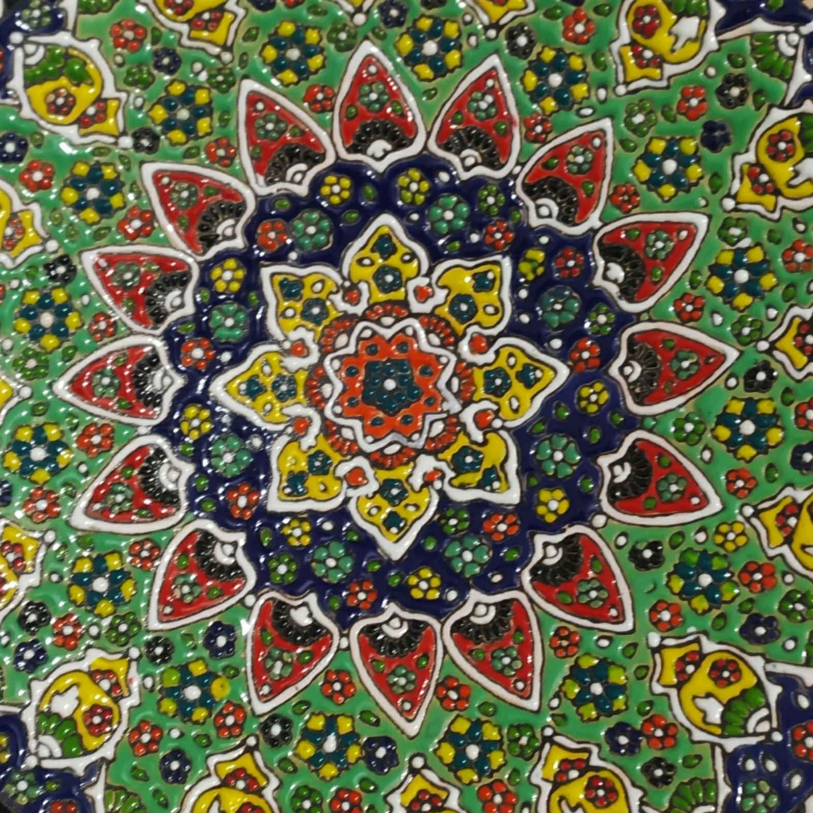 装饰陶瓷盘 手绘波斯掐丝珐琅 鸟