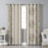 印花天鹅绒打孔窗帘 – 花卉 Simin (280×140 厘米)