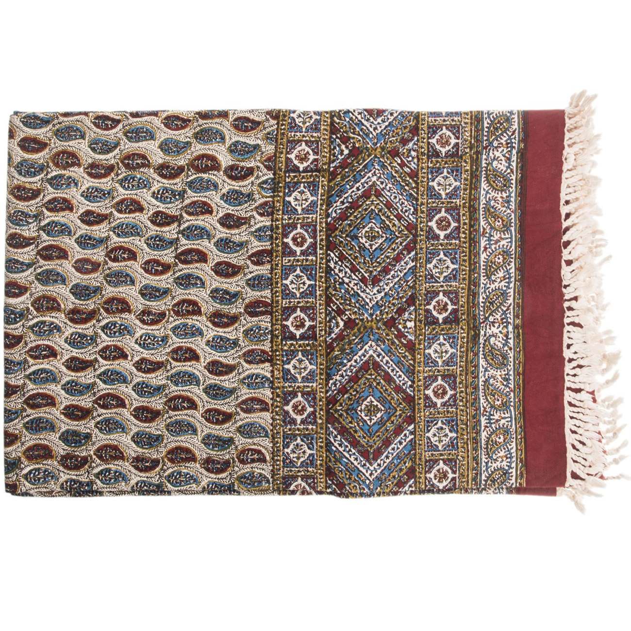 Main image of 伊朗桌布：伊斯法罕传统卡拉姆卡里印花，比内什款