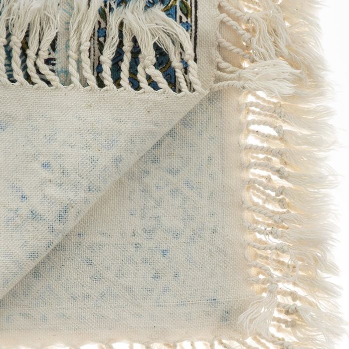 伊朗桌布：伊斯法罕传统卡拉姆卡里木刻印花 —— 蓝色款