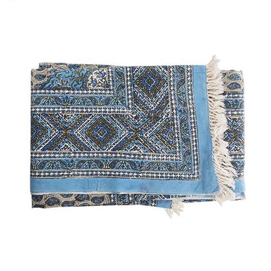 伊朗桌布:伊斯法罕传统卡拉姆卡里印花,蓝天款