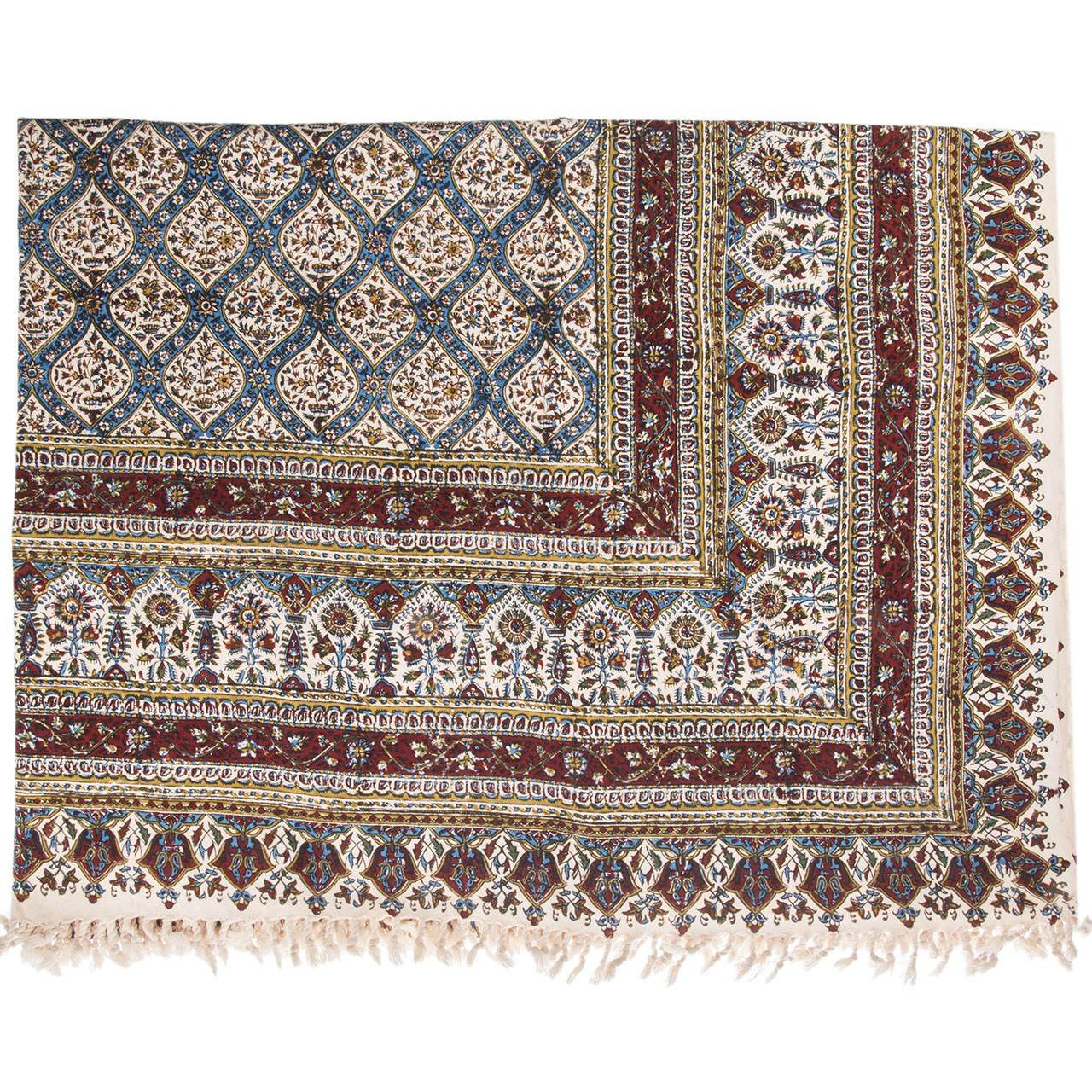 Main image of 伊朗桌布：伊斯法罕传统卡拉姆卡里印花，玛尼亚款