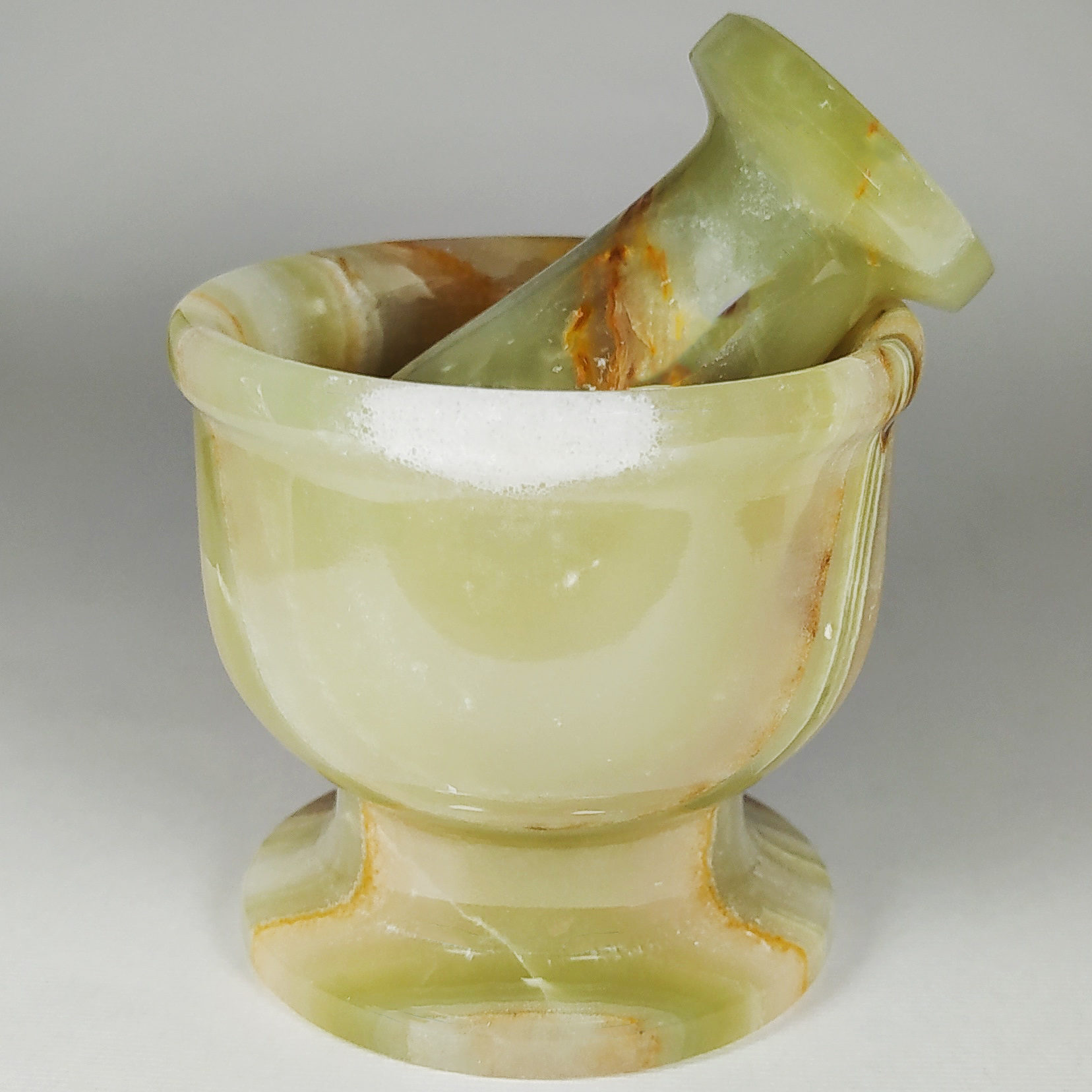 大理石杵臼套装 – 手工制作,适合藏红花及香料混合