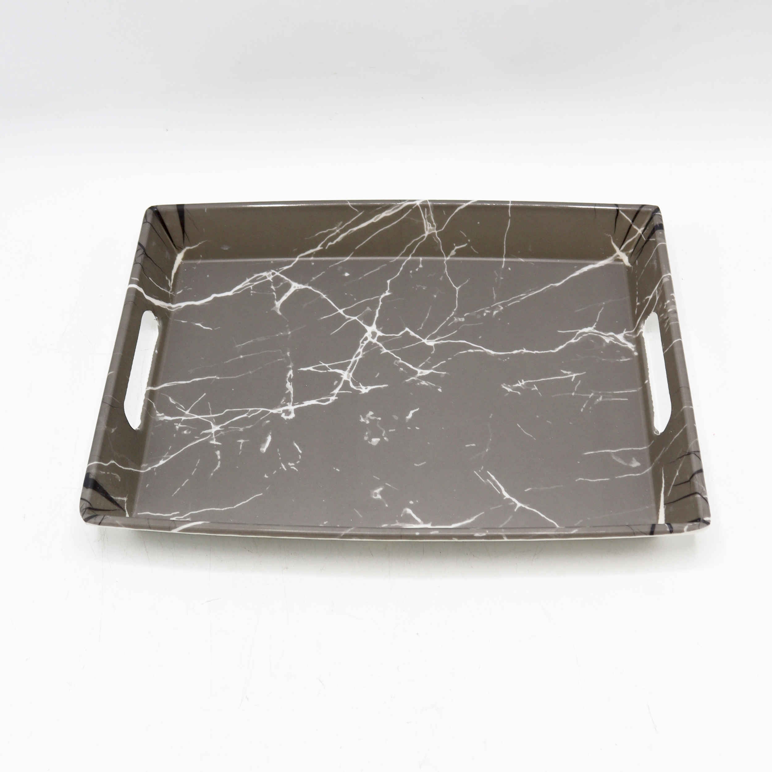 Main image of 美耐皿托盘 – 轻便耐用，灰色大理石设计
