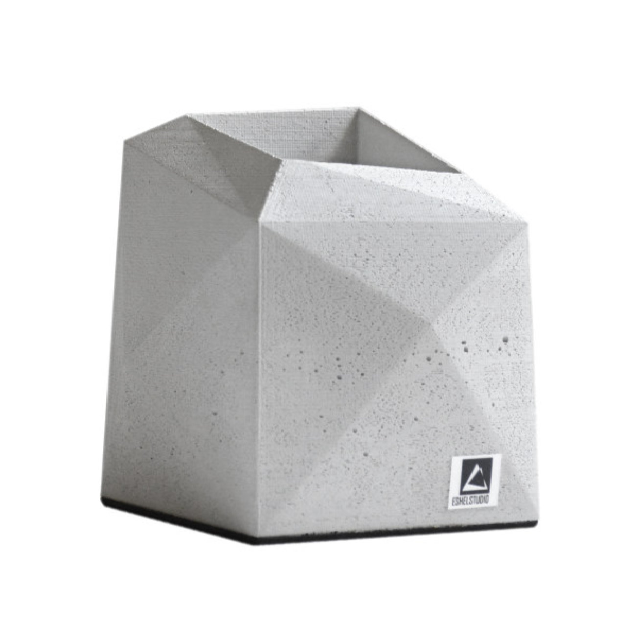 Main image of 迷你混凝土花瓶 – 手工几何设计 灰色