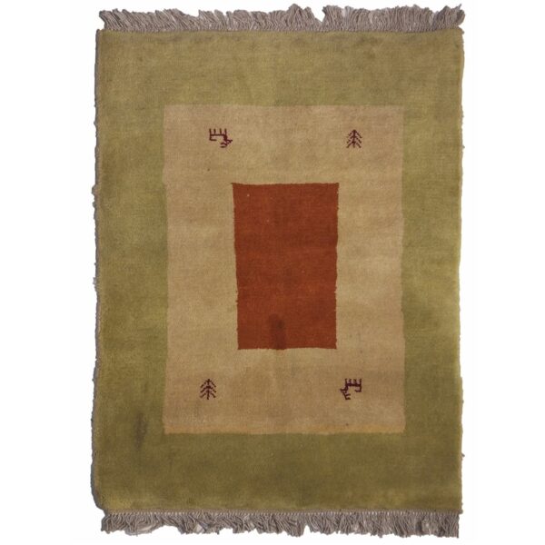 原装波斯加贝手工羊毛地毯 法尔斯玉绿