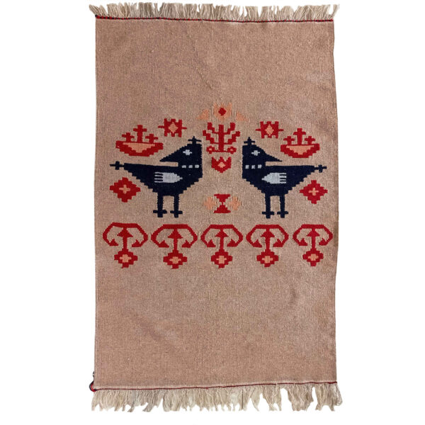 原创波斯羊毛基利姆地毯 手工编织于伊斯法罕 米娜鸟图案