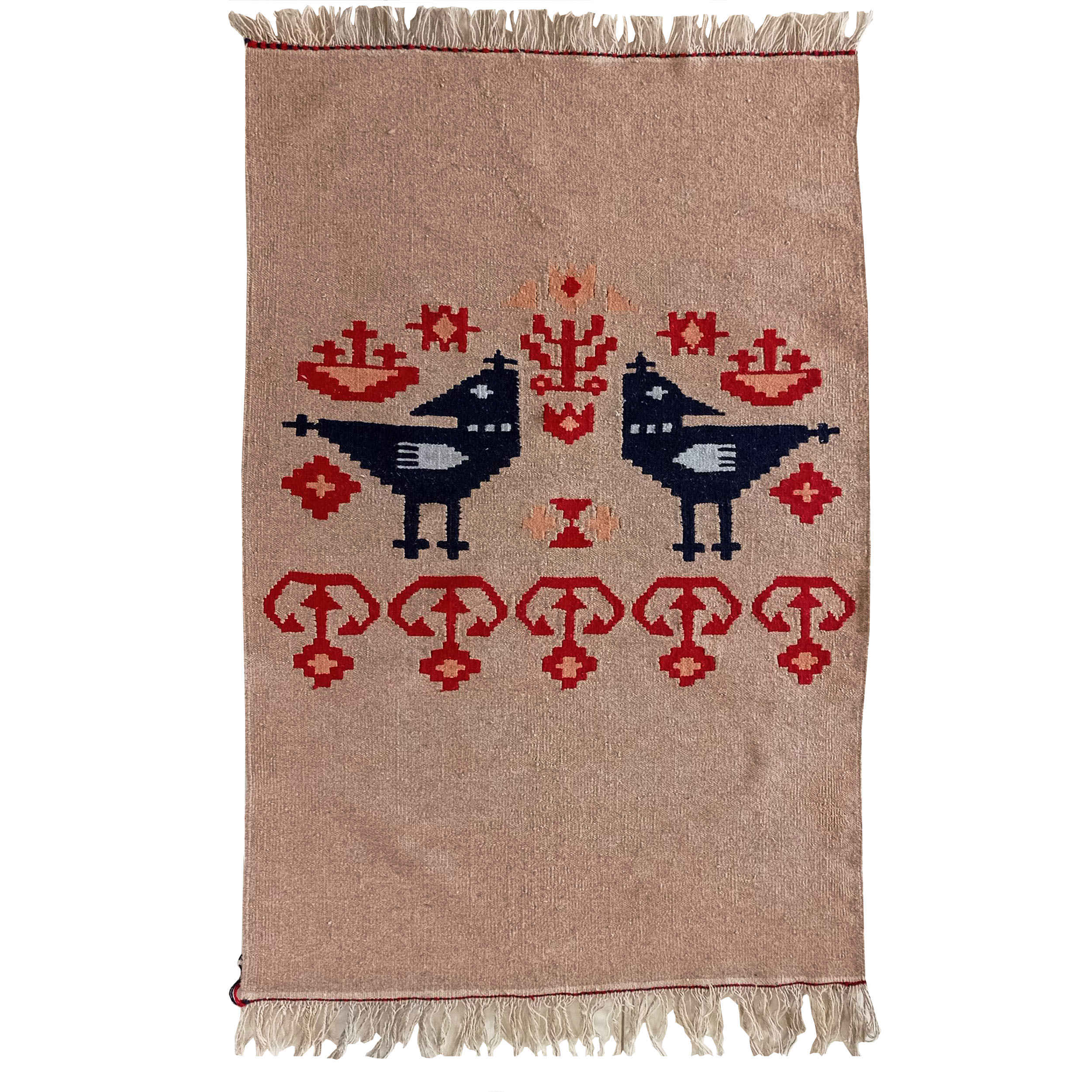 Main image of 原创波斯羊毛基利姆地毯 手工编织于伊斯法罕 米娜鸟图案