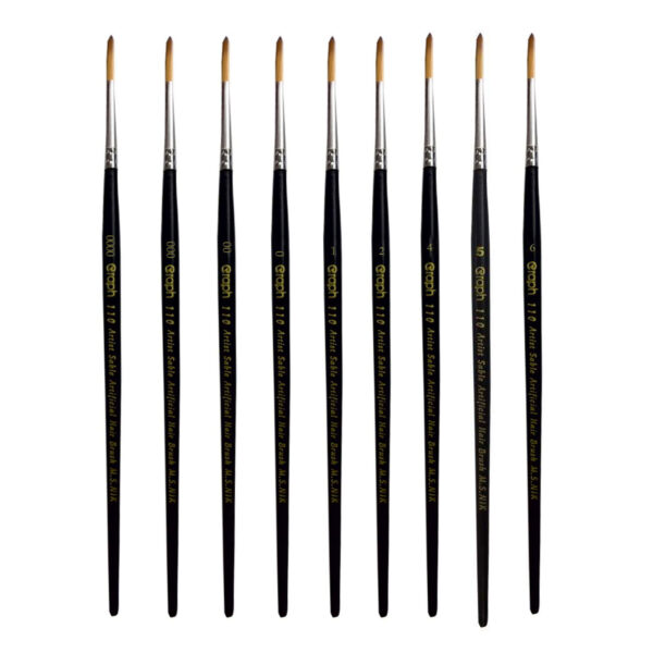 10件套圆形鬃毛画笔套装，适用于水彩、丙烯和蛋彩