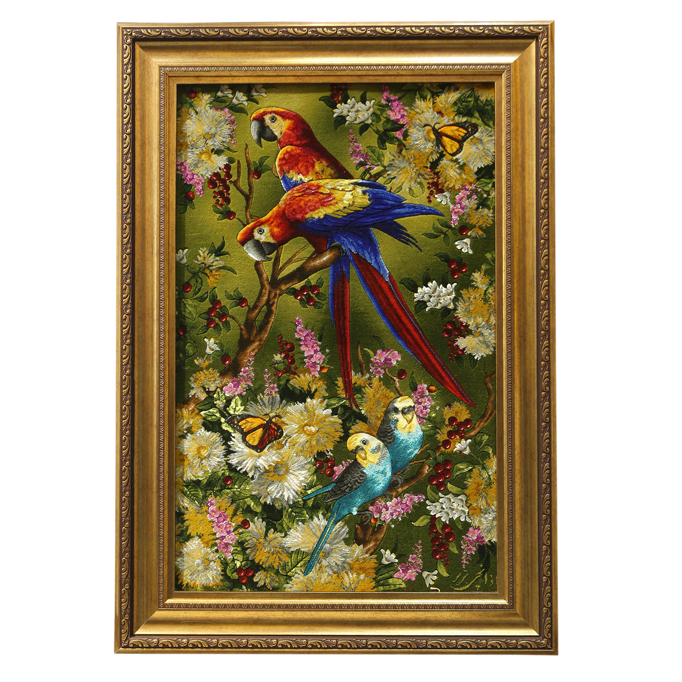 Main image of 手工结波斯挂毯 – 塔布里兹，鹦鹉图案