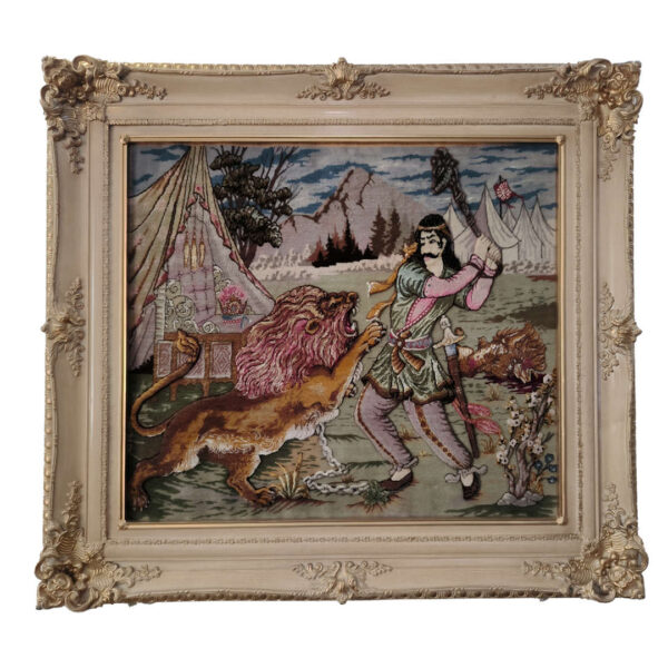 手工结波斯挂毯 – Bahram Gur 图案