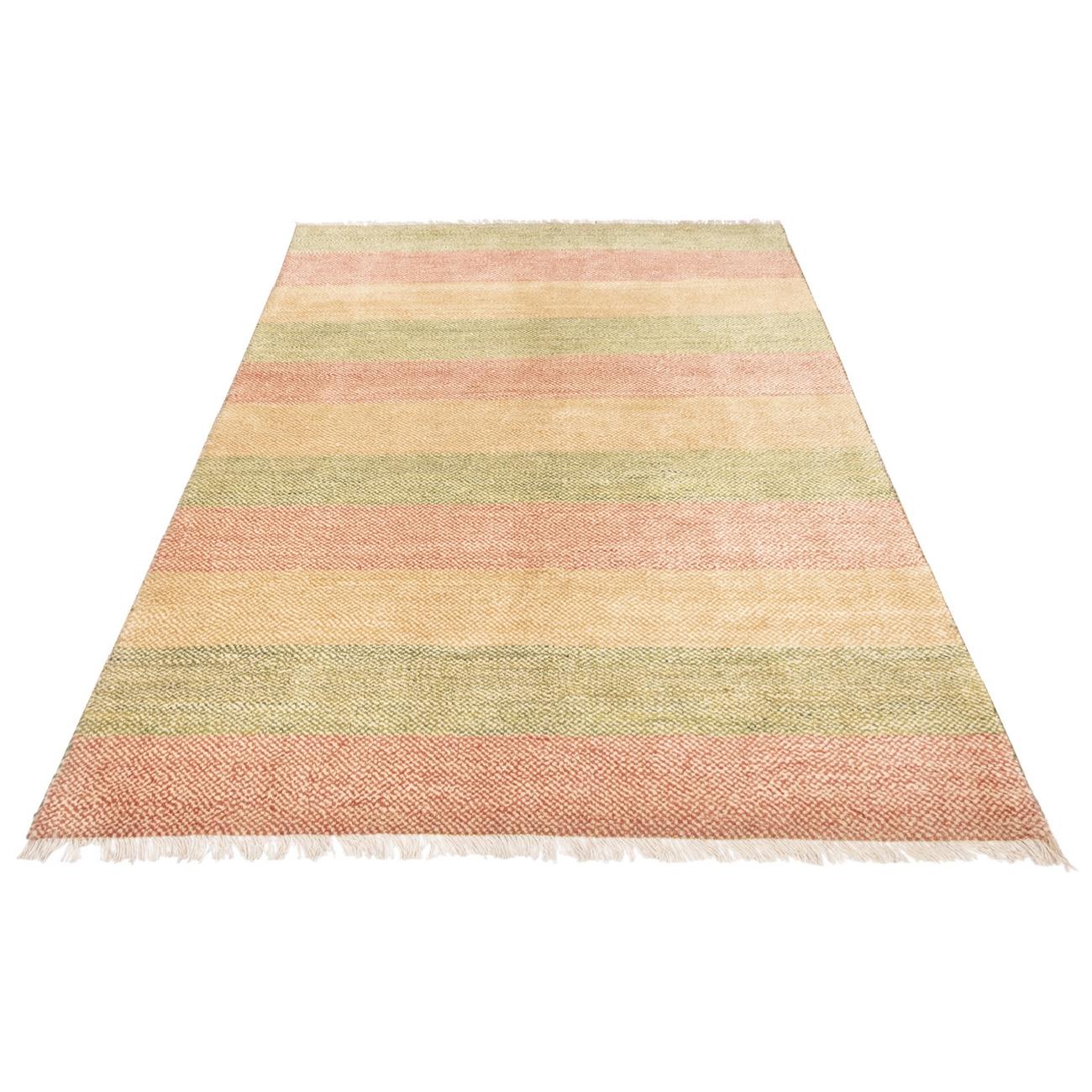 原创波斯加贝羊毛地毯 手工编织于法尔斯 条纹