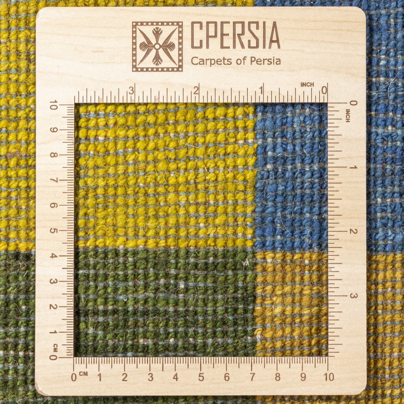 波斯加贝羊毛地毯 手工编织于法尔斯 方格