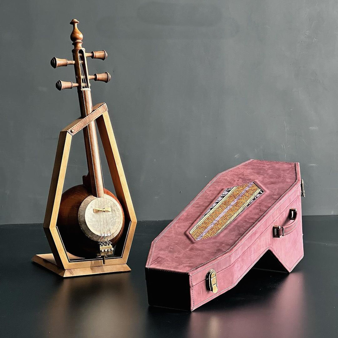 Main image of 波斯卡曼切琴硬壳盒 豪华手工 木质与皮革