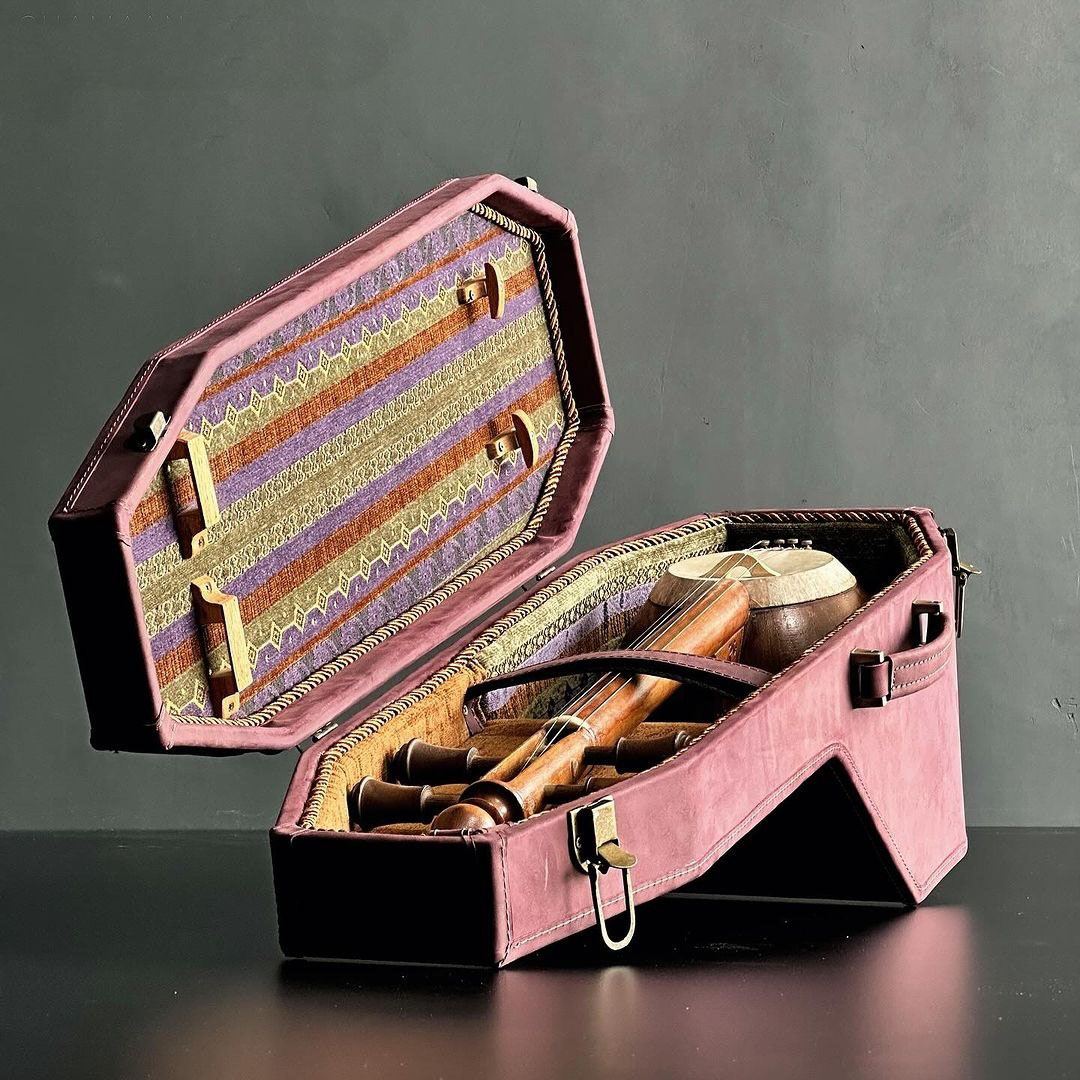 波斯卡曼切琴硬壳盒 豪华手工 木质与皮革